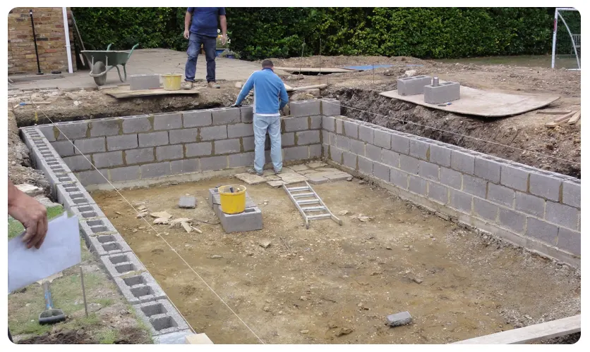 مراحل ساخت استخر با بلوک